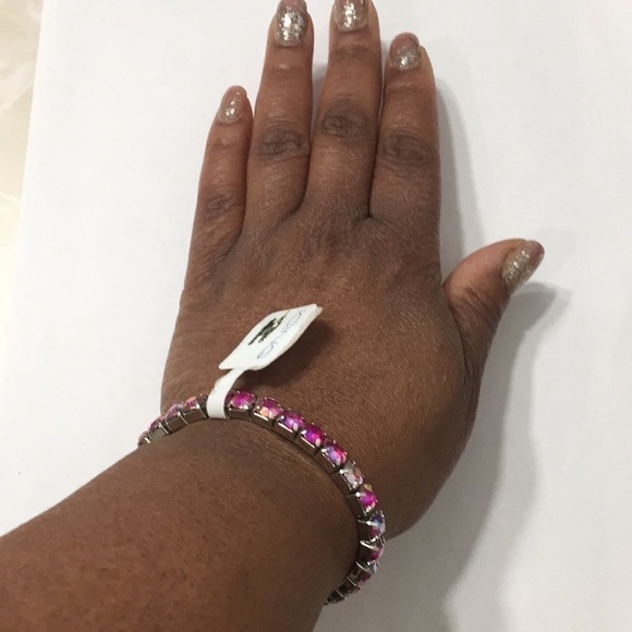 Icing Pink Diamond Stretch Bracelet - Picture 3 of 3